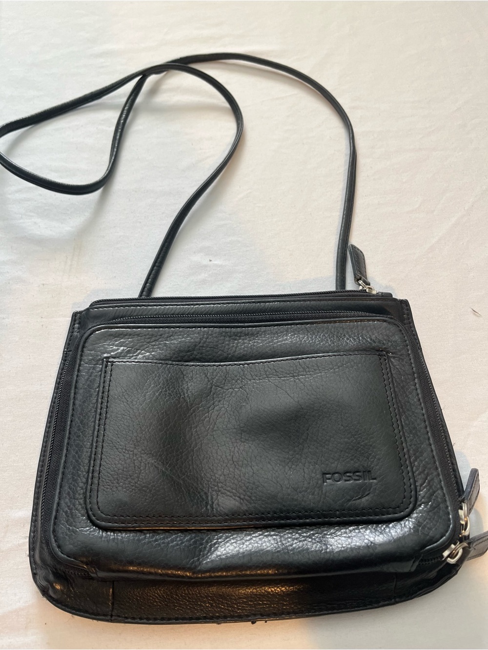 Fossil Black Crossbody Organizer